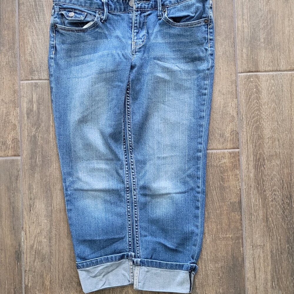 Banana Republic Light Wash Cuffed Capri Stretch Jeans Sz 28/6